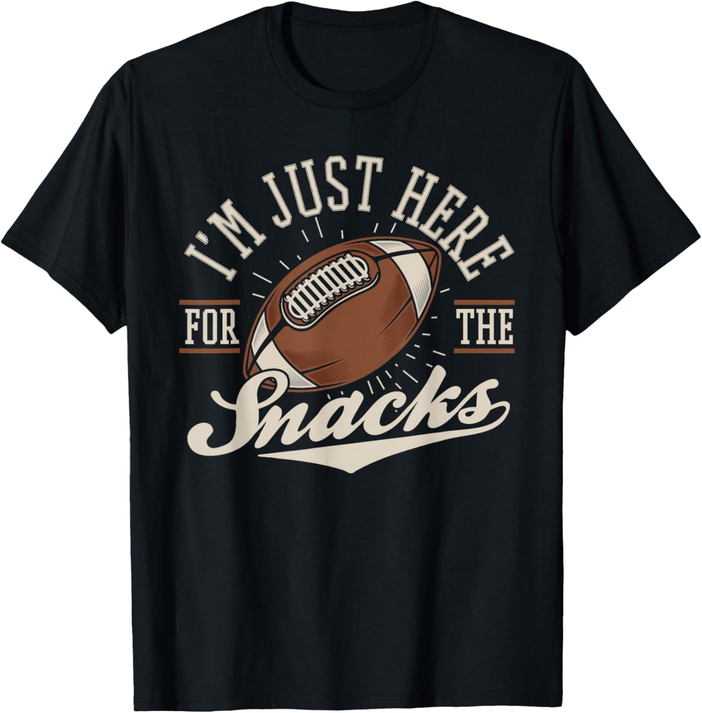 I'm Just Here for The Snacks Funny Fantasy Football League T-Shirt - T-Shirt | Black