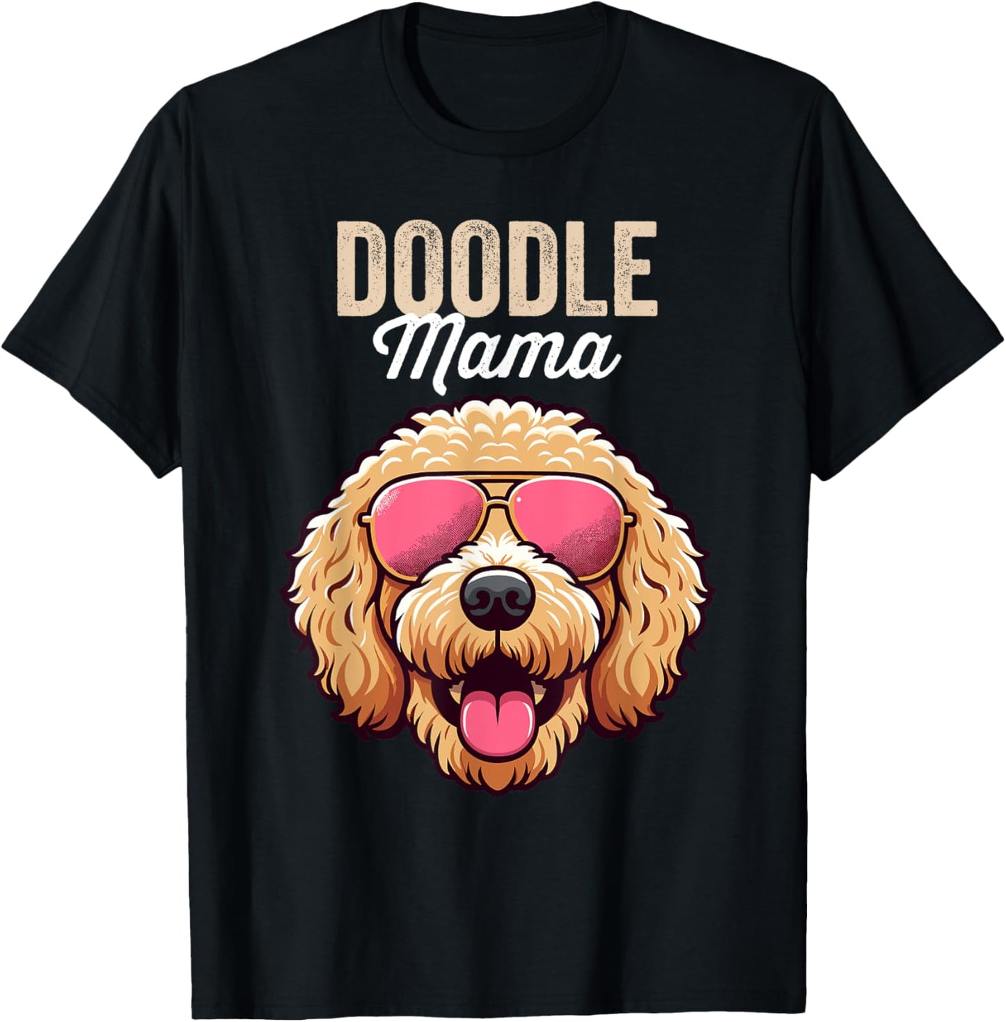 Doodle Mom Double Doodle Dog, Goldendoodle, Doodle Mama T-Shirt - T-Shirt | Black