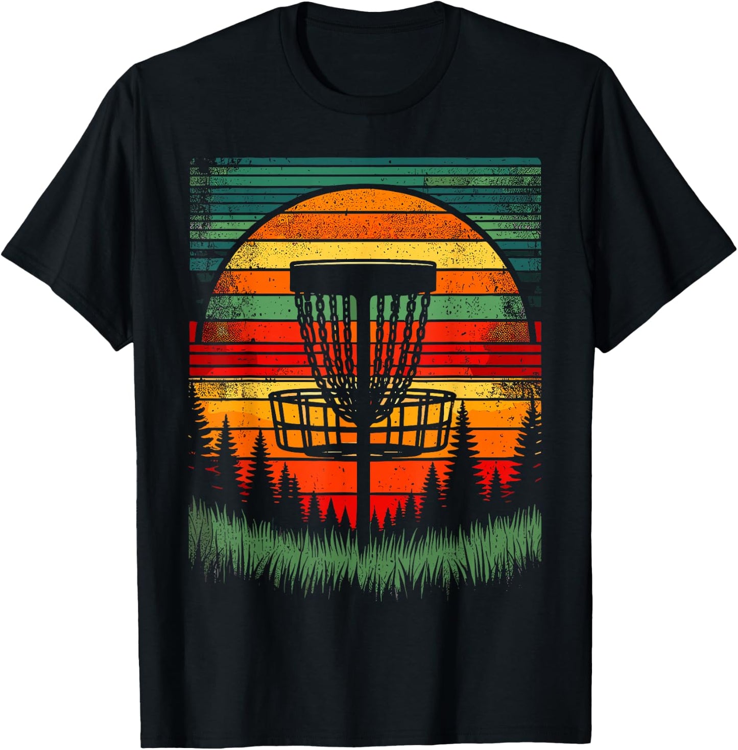 Disc Golfer Colorful Disc Golf T-Shirt - T-Shirt | Black