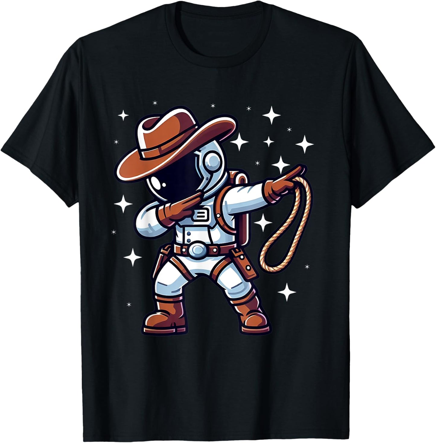 Dabbing Astronaut Cowboy Space Halloween Costume Men Kids T-Shirt - T-Shirt | Black