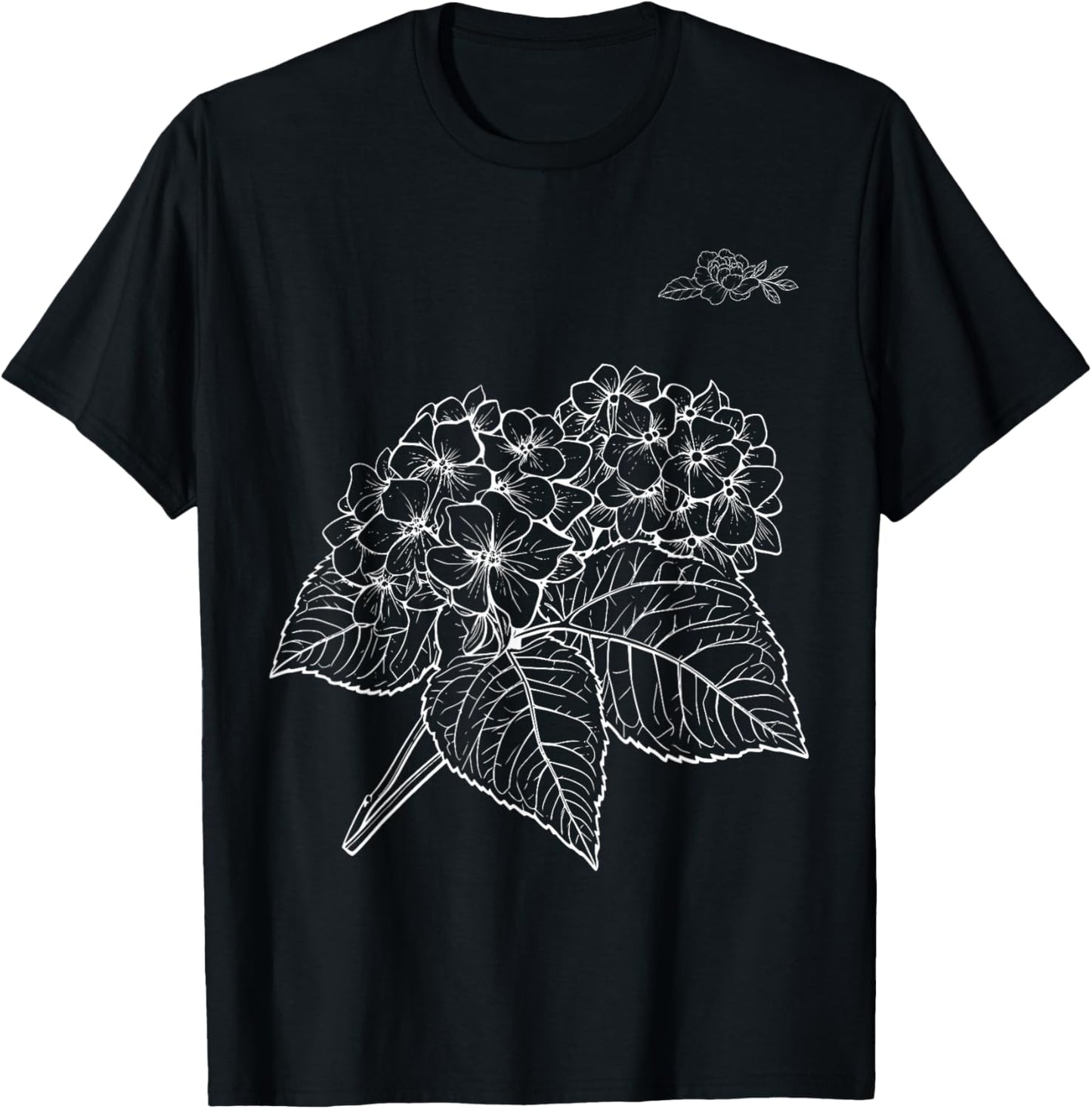 Hydrangea Flower Funny Design Women T-Shirt - T-Shirt | Black
