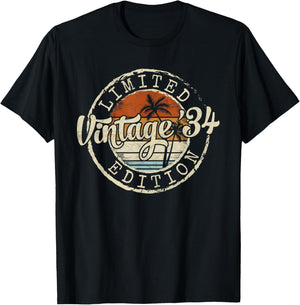 Vintage 1934 92nd Birthday Gifts Women 92 Year Old T-Shirt - T-Shirt | Black