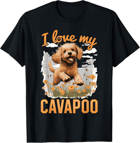Cavapoo Dog Breed Pet I Love my Cavapoo Men Women Girls Kids T-Shirt - T-Shirt | Black