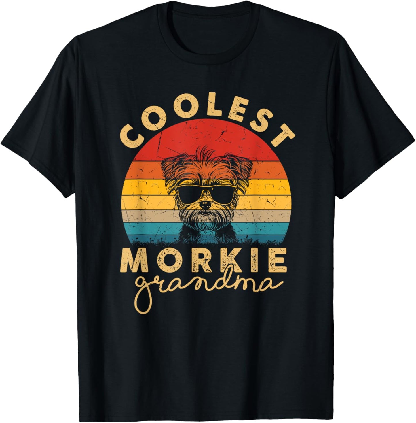 Morkie Coolest Grandma Gifts Funny Morkie Dog Mom T-Shirt - T-Shirt | Black