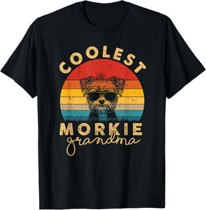 Morkie Coolest Grandma Gifts Funny Morkie Dog Mom T-Shirt - T-Shirt | Black