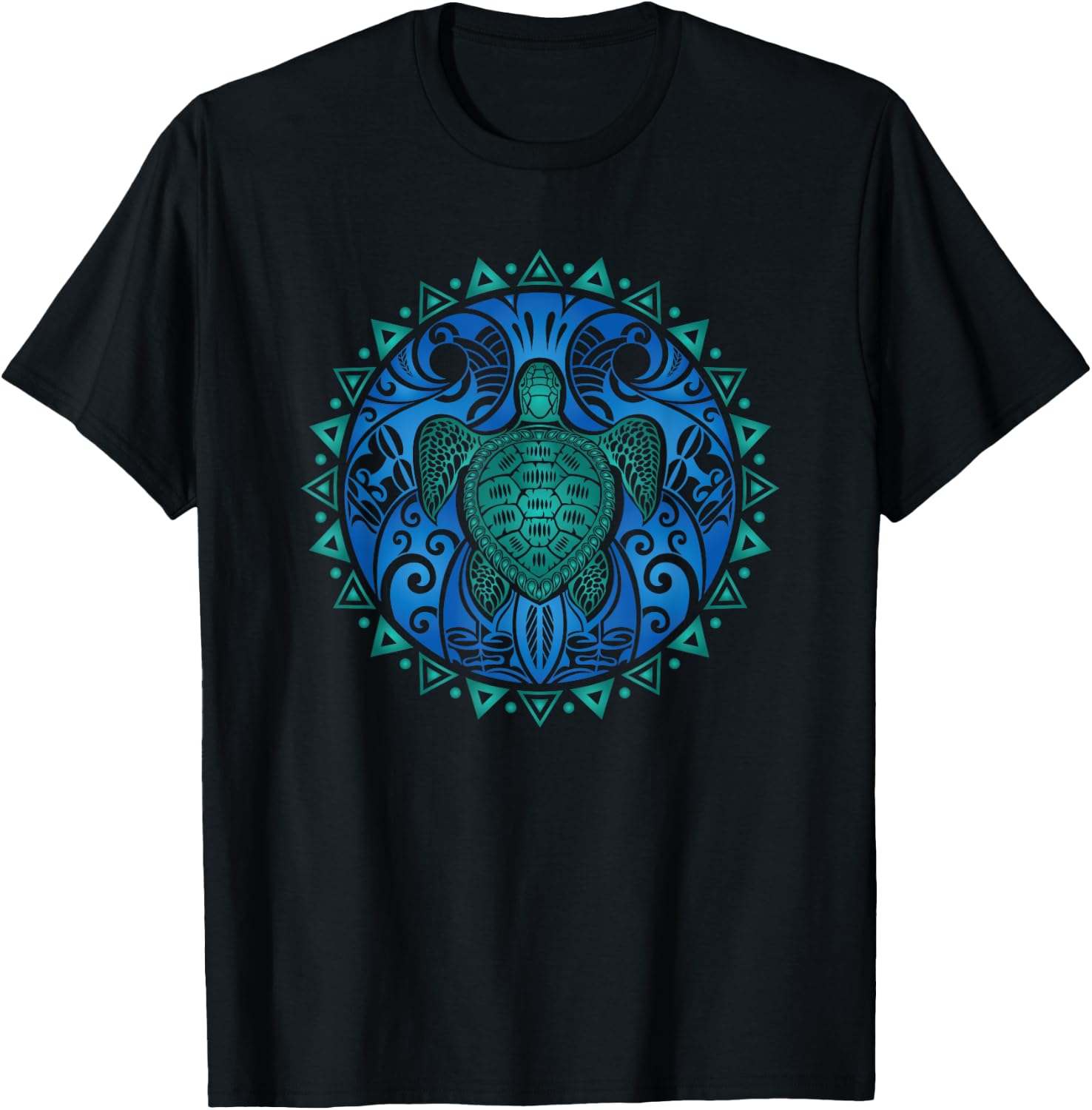 Sea Turtle Tribal Hawaiian Hawaii Turtles Lover Gift T-Shirt - T-Shirt | Black