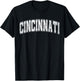 Cincinnati White Vintage Style Retro Text T-Shirt - T-Shirt | Black
