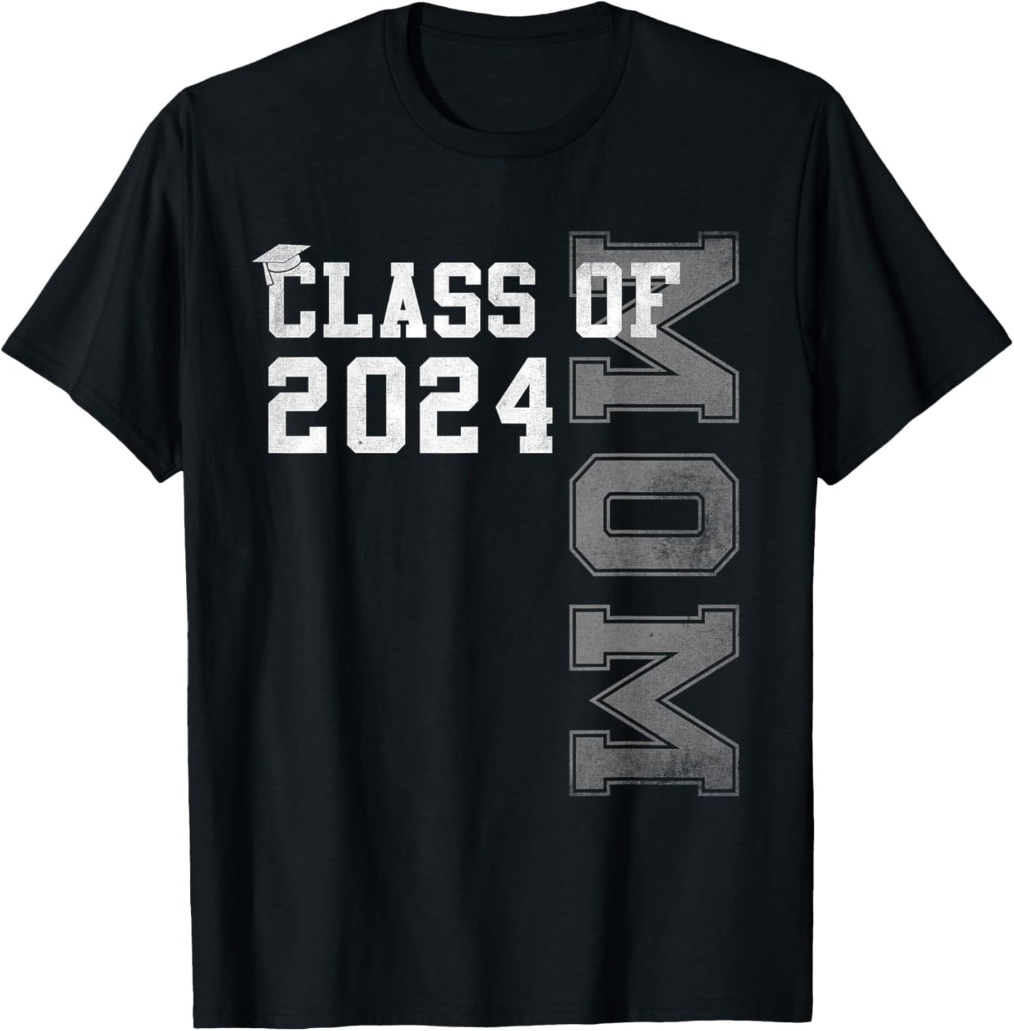Mom Mother Senior 2024 Proud Mom Of A Class Of 2024 Graduate T-Shirt - T-Shirt | Black