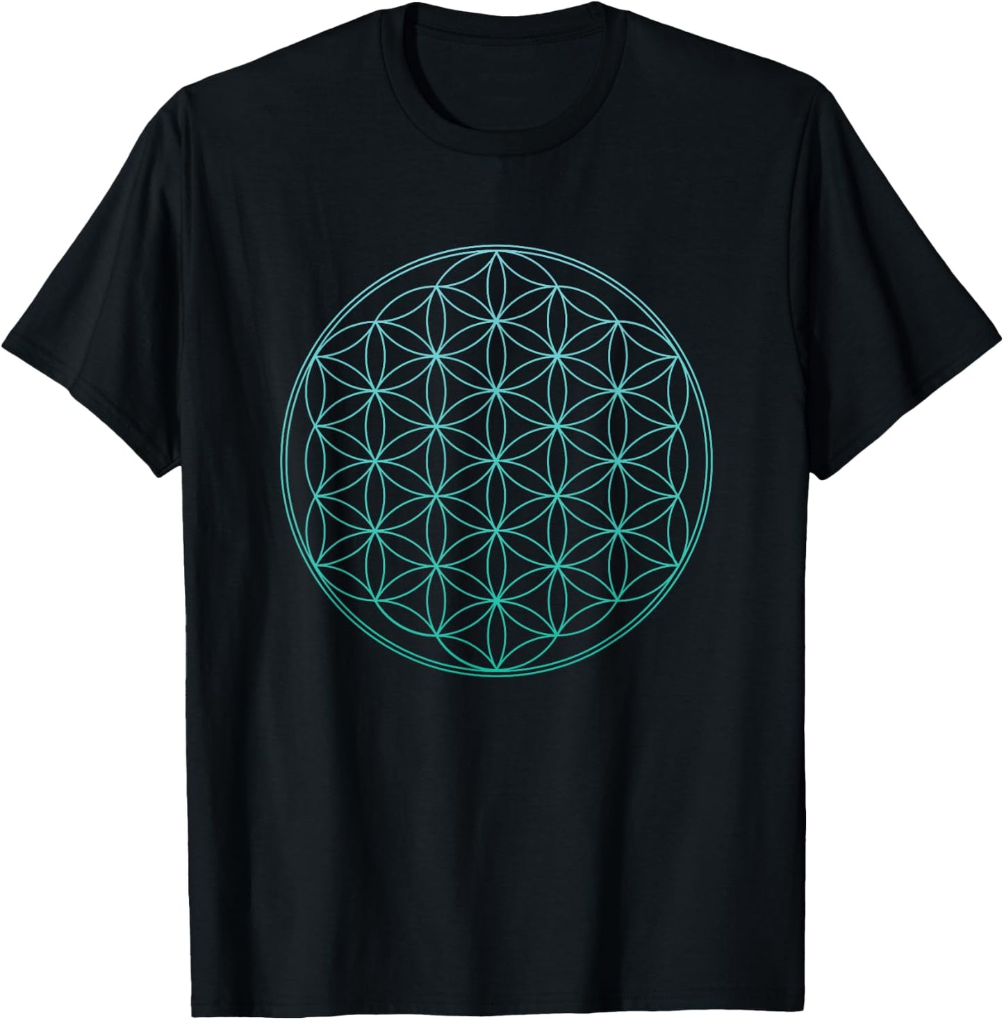 Flower of Life Sacred Geometry T-Shirt - T-Shirt | Black