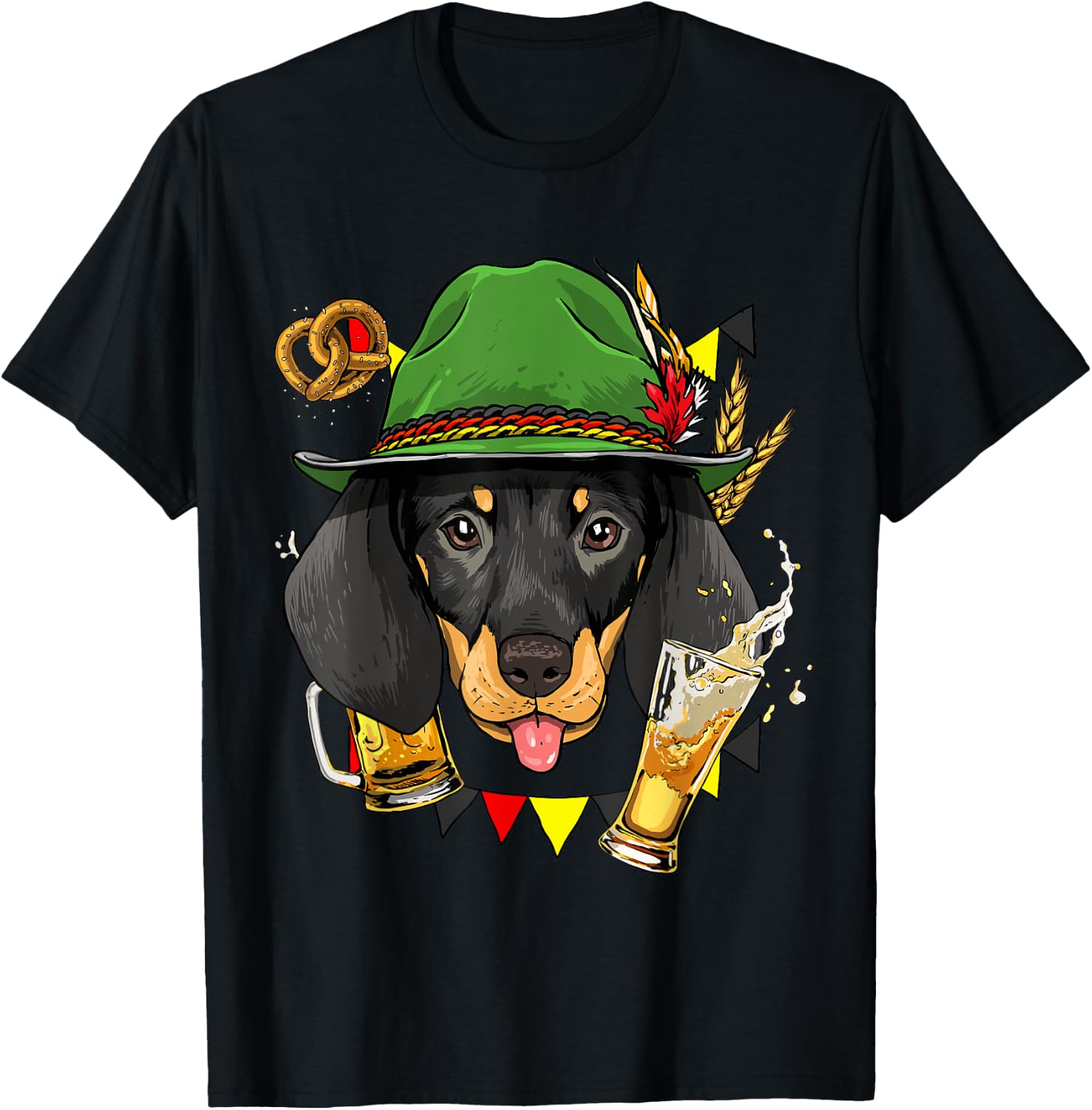 Oktoberfest Dachshund Germany Beer Fest Sausage Weiner Dog T-Shirt - T-Shirt | Black
