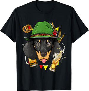 Oktoberfest Dachshund Germany Beer Fest Sausage Weiner Dog T-Shirt - T-Shirt | Black
