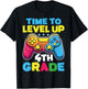 Time To Level Up 4th Grade Video Gamer Kids Back To School T-Shirt - T-Shirt | Black