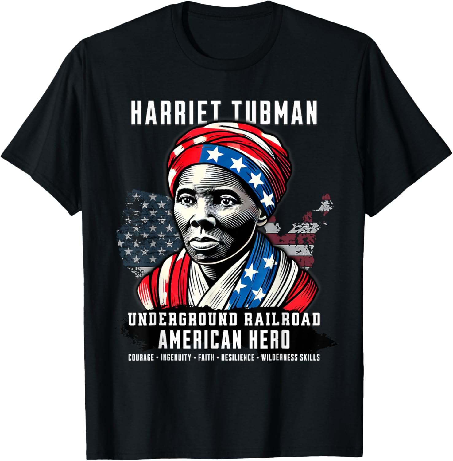 Harriet Tubman Underground Railroad American Hero History T-Shirt - T-Shirt | Black