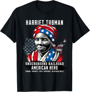 Harriet Tubman Underground Railroad American Hero History T-Shirt - T-Shirt | Black