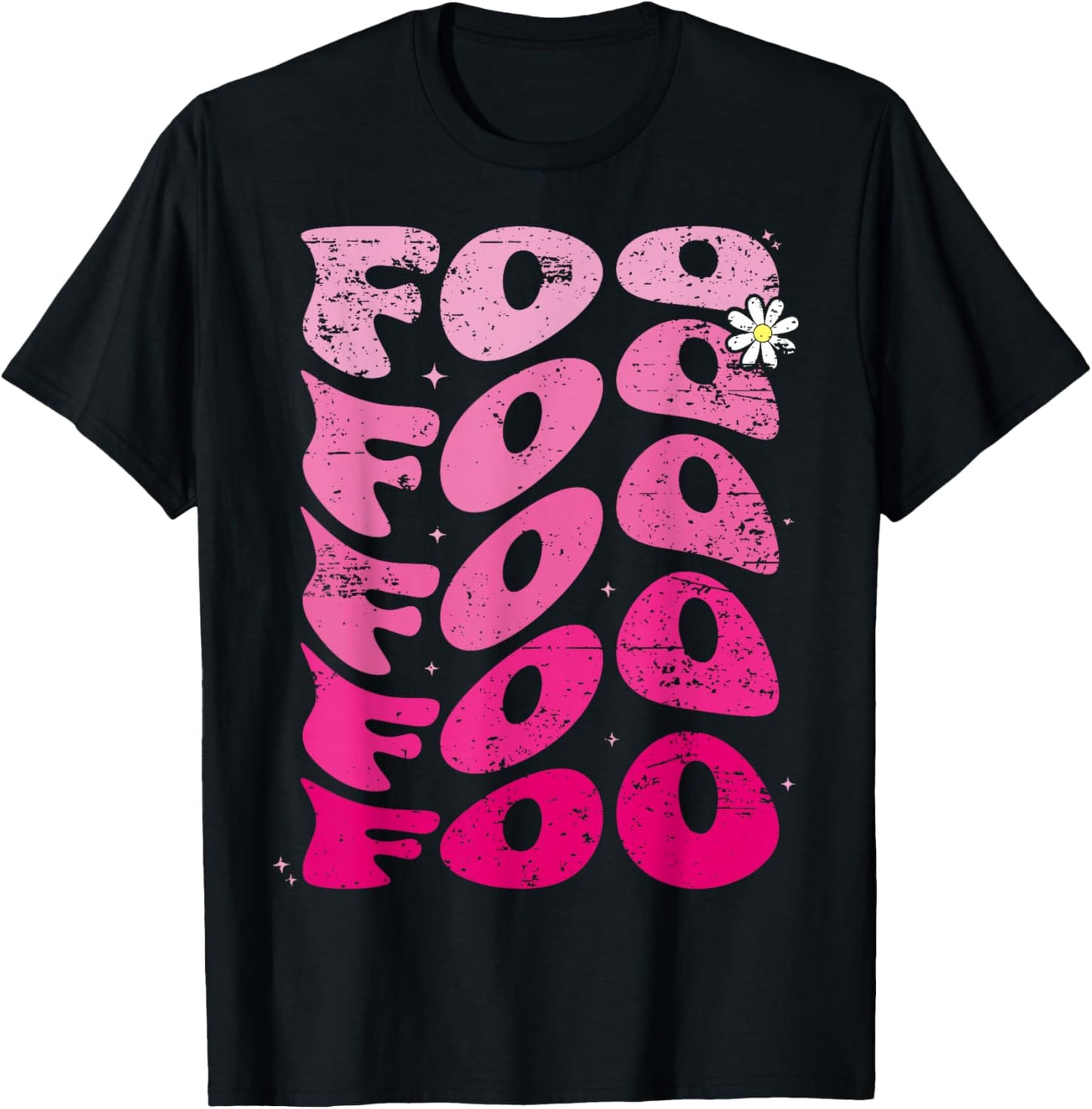 Foo First Name I Love Foo Girl Groovy 80's Vintage T-Shirt - T-Shirt | Black