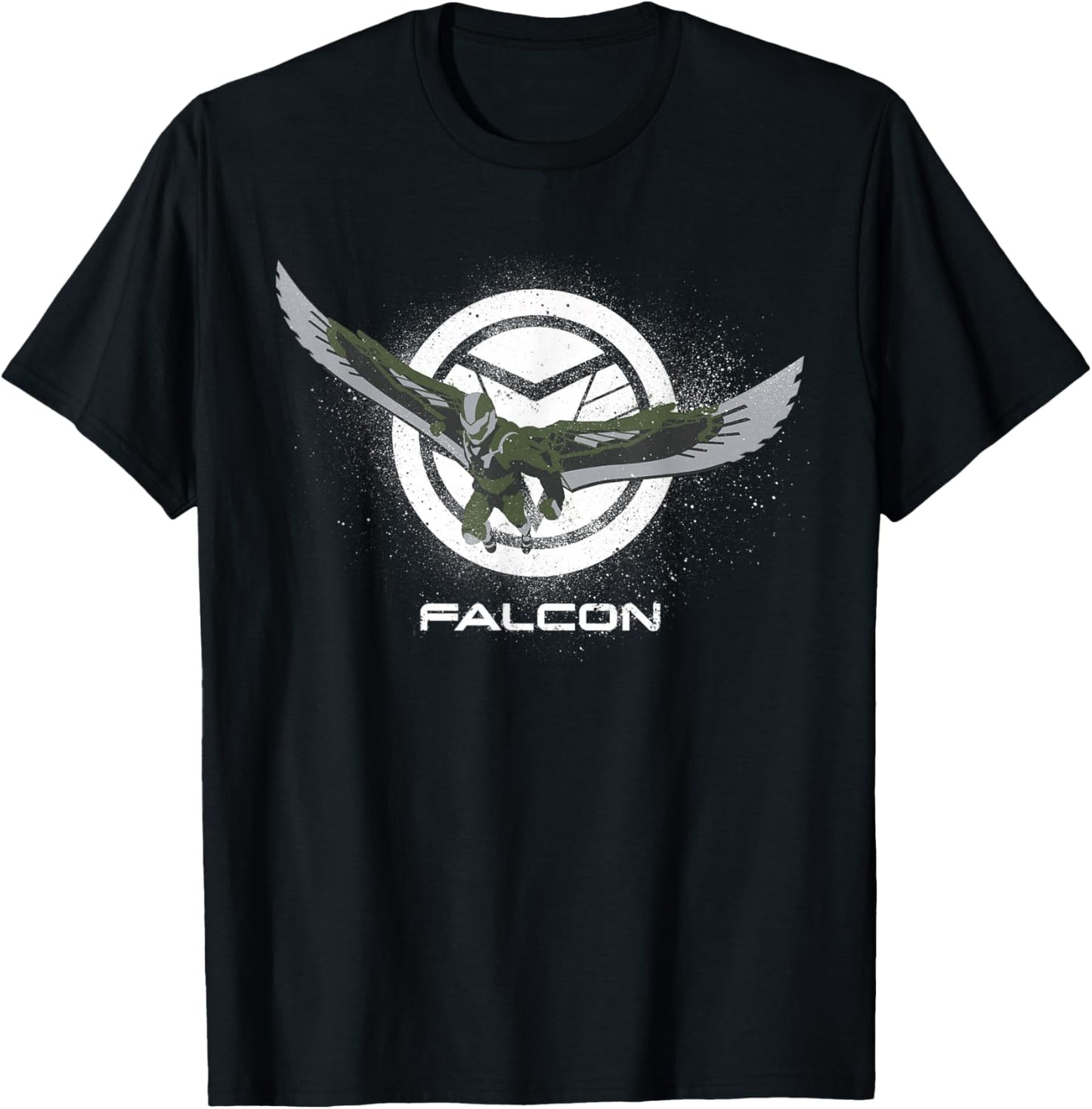 Marvel Captain America: Brave New World Falcon Stencil Style T-Shirt - T-Shirt | Black