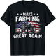 USA Flag Make Farming Great Again Tracter Farming Birthday T-Shirt - T-Shirt | Black