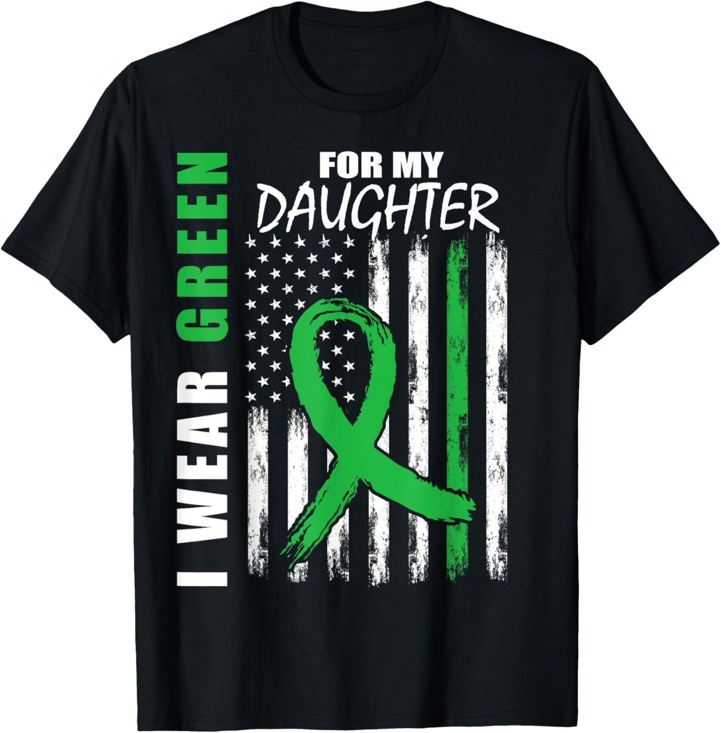 Kidney Disease Awareness T Shirts Daughter USA Flag Items T-Shirt - T-Shirt | Black