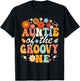 Auntie of Groovy One Matching Family First Birthday Party T-Shirt - T-Shirt | Black