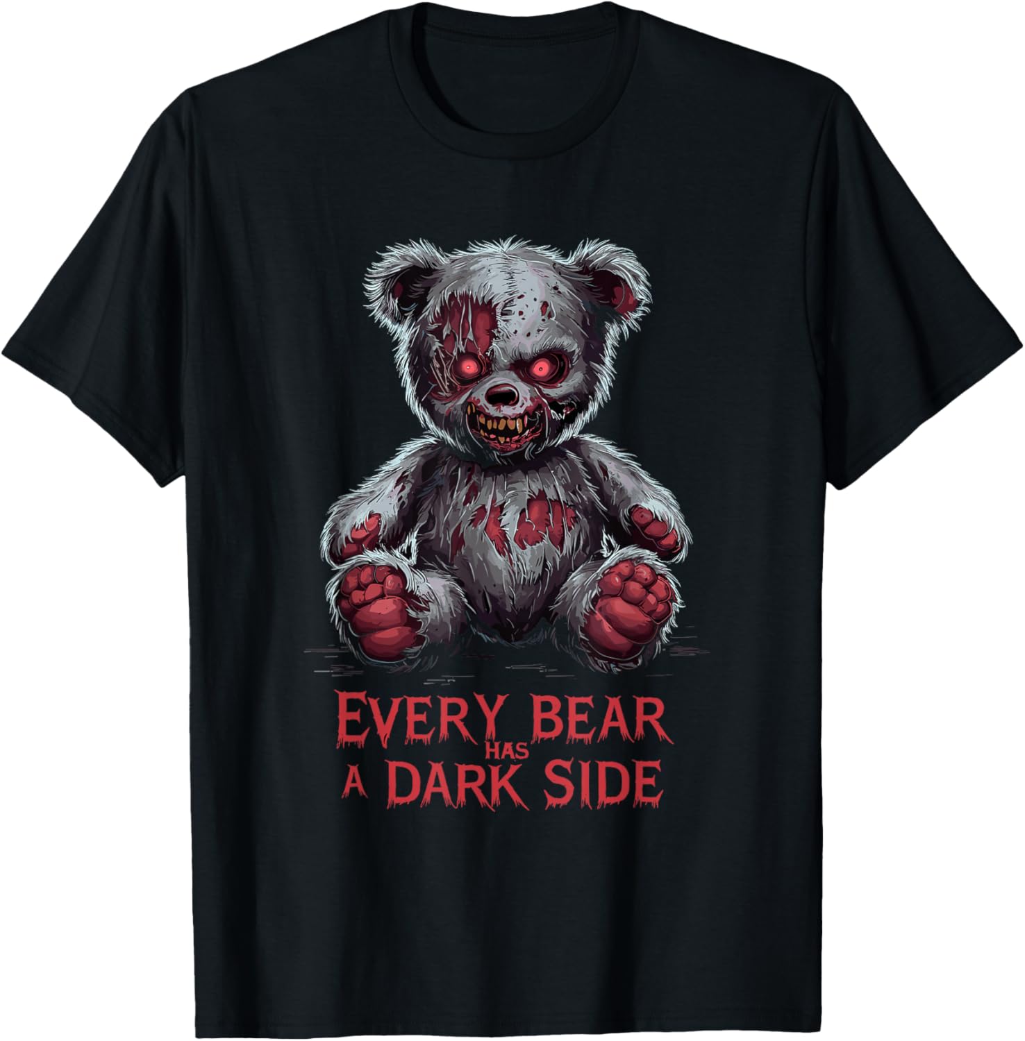 Schrecklicher Teddy Gruseliger Plüsch Horror Teddybär Gruselig T-Shirt - T-Shirt | Black