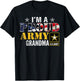 I'm A Proud Army Grandma American Flag Military Gift Veteran T-Shirt - T-Shirt | Black