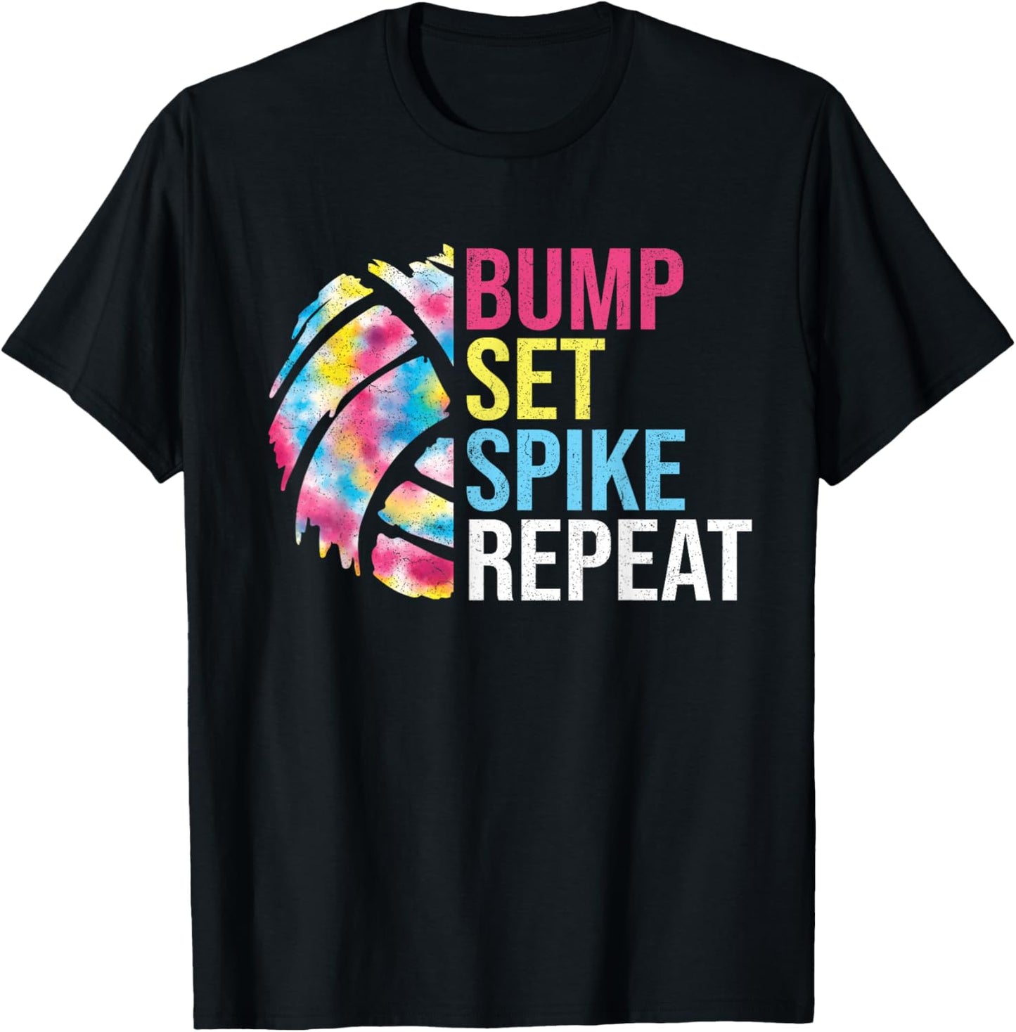 Bump Set Spike Repeat Volleyball Shirt For Girls Teens Women T-Shirt - T-Shirt | Black
