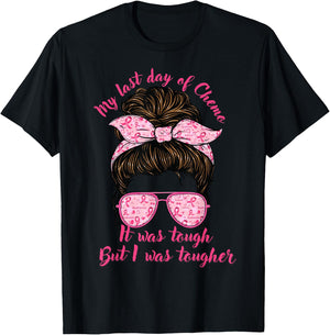 My Last Day Of Chemo Breast Cancer Fighter Chemotherapy T-Shirt - T-Shirt | Black
