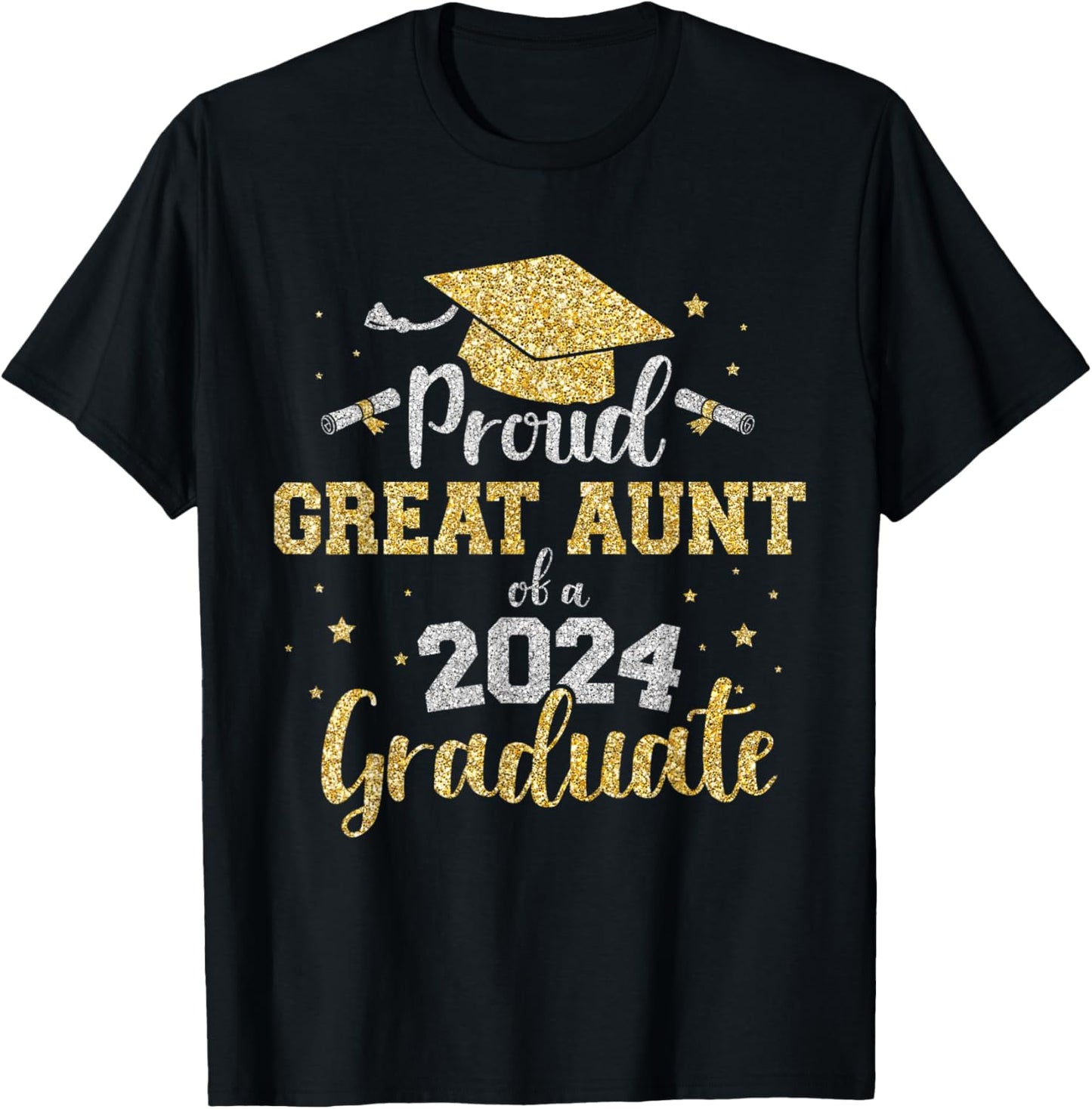 Proud great aunt of class of 2024 graduate senior graduation T-Shirt - T-Shirt | Black