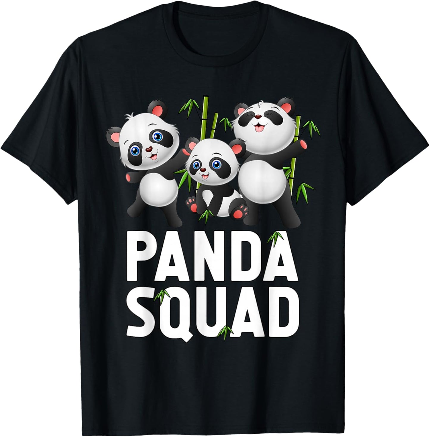 Cute Panda Squad - Panda Family T-Shirt - T-Shirt | Black