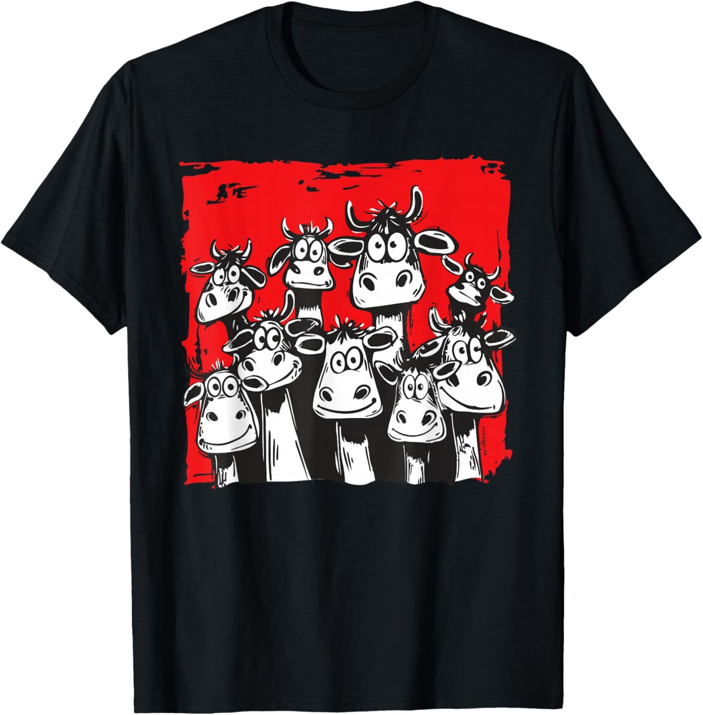 Kuhliebe Lustige Kuhillustration Lustige Kuhgesichter T-Shirt - T-Shirt | Black