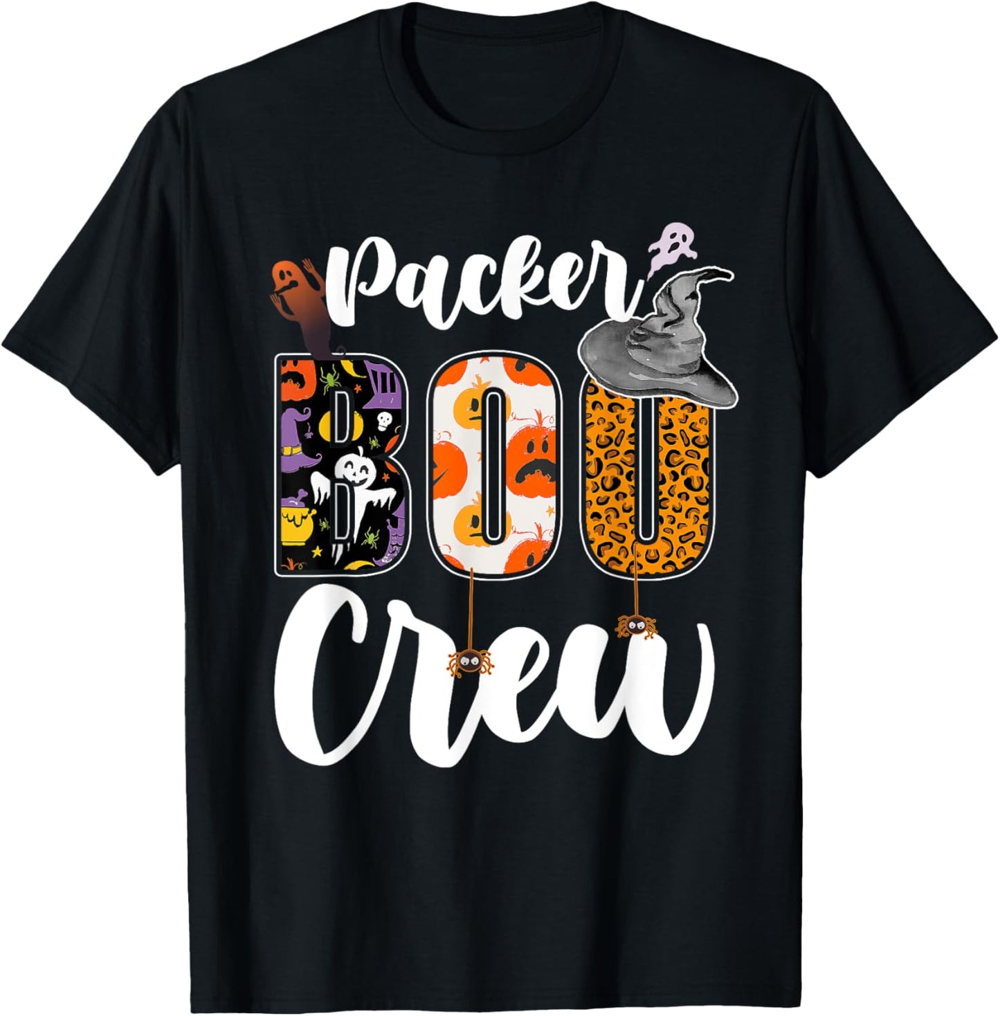 Packer Boo Crew Halloween Matching Packager T-Shirt - T-Shirt | Black