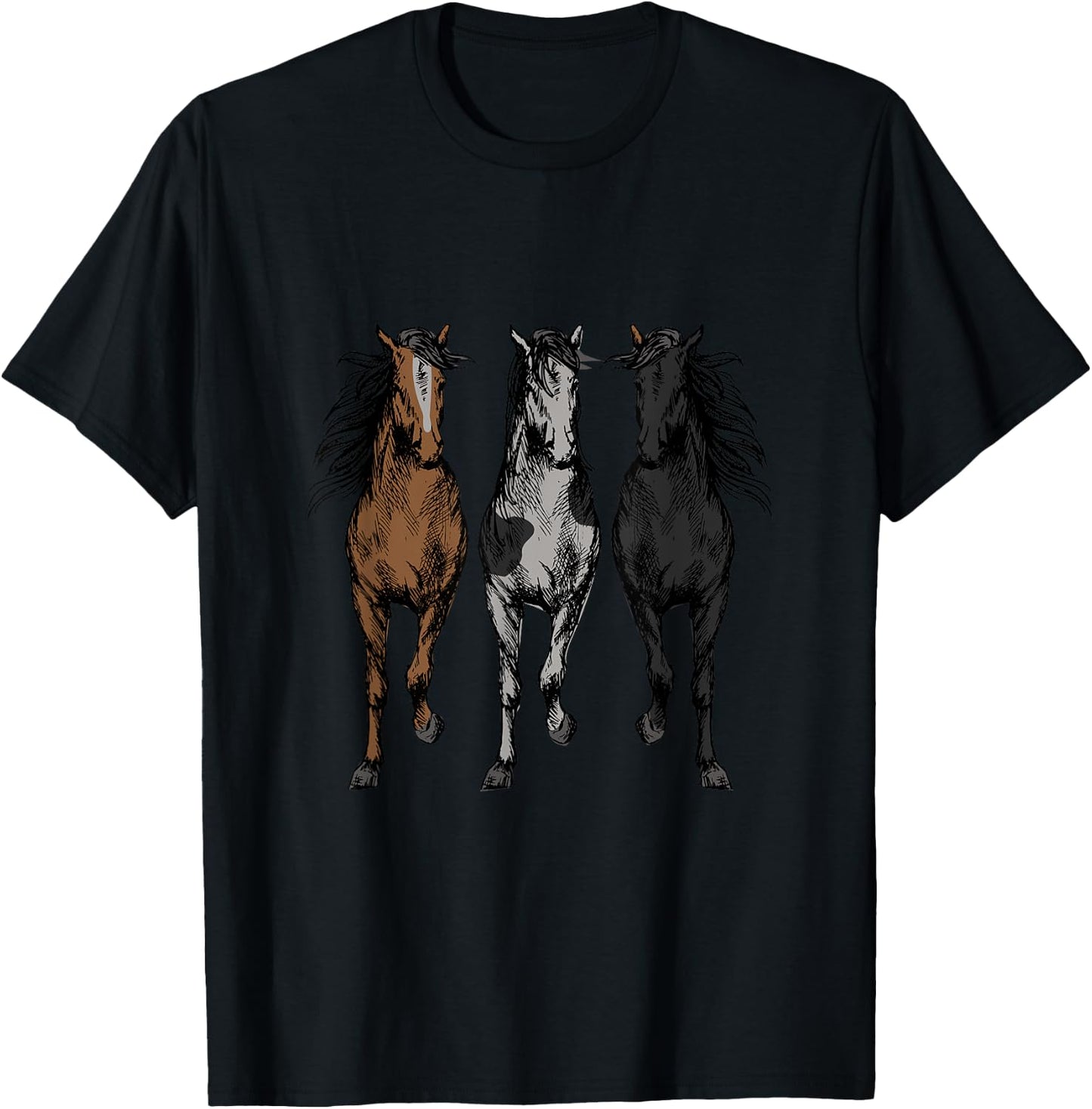 Horse Shirt Graphic - Horse Shirt For Girls, Boys T-Shirt - T-Shirt | Black