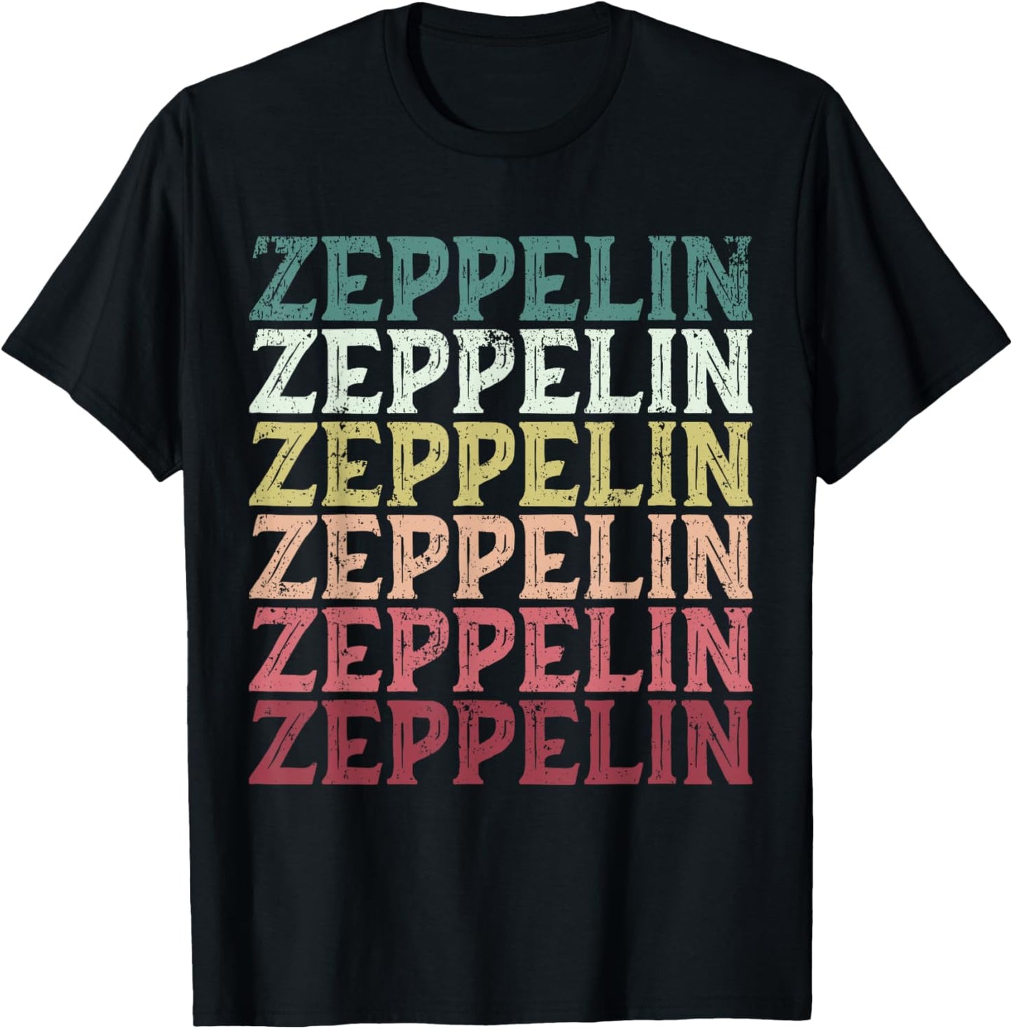 Retro Zeppelin 70s Dirigible Blimp Airship Zepelin Zepplin T-Shirt - T-Shirt | Black