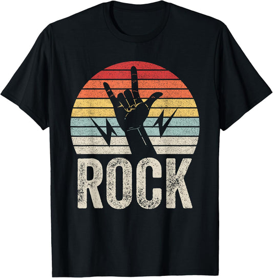 Vintage Retro Vintage Rock And Roll Rock Concert Band T-Shirt - T-Shirt | Black