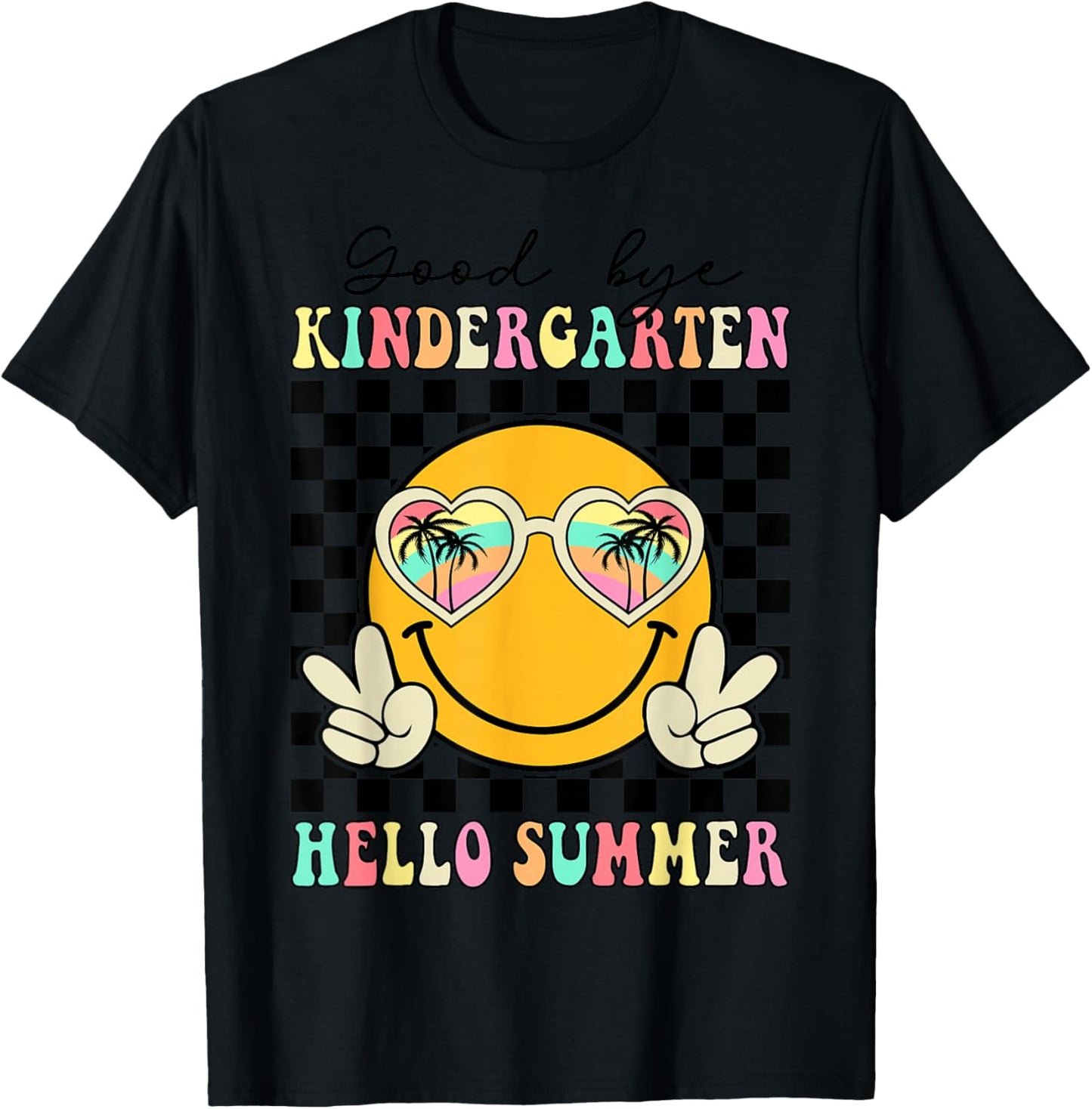 Goodbye Kindergarten Hello Summer Last Day Of School kids T-Shirt - T-Shirt | Black