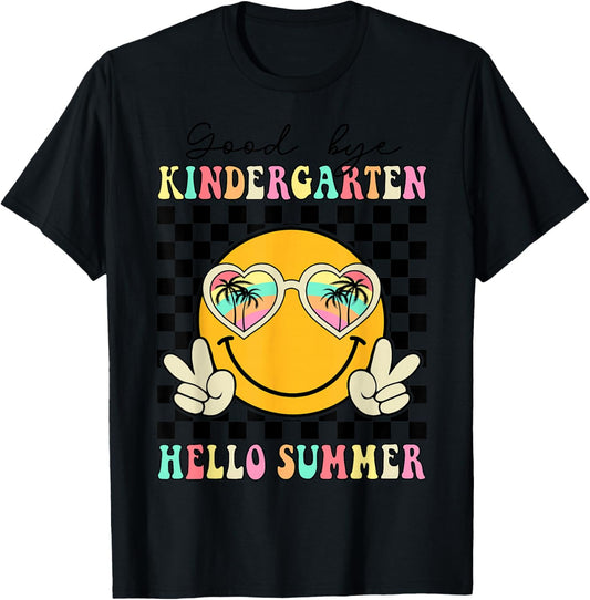 Goodbye Kindergarten Hello Summer Last Day Of School kids T-Shirt - T-Shirt | Black