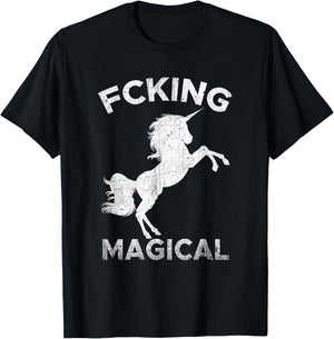 Fcking Magical Unicorn - Funny Adult T-Shirt - T-Shirt | Black