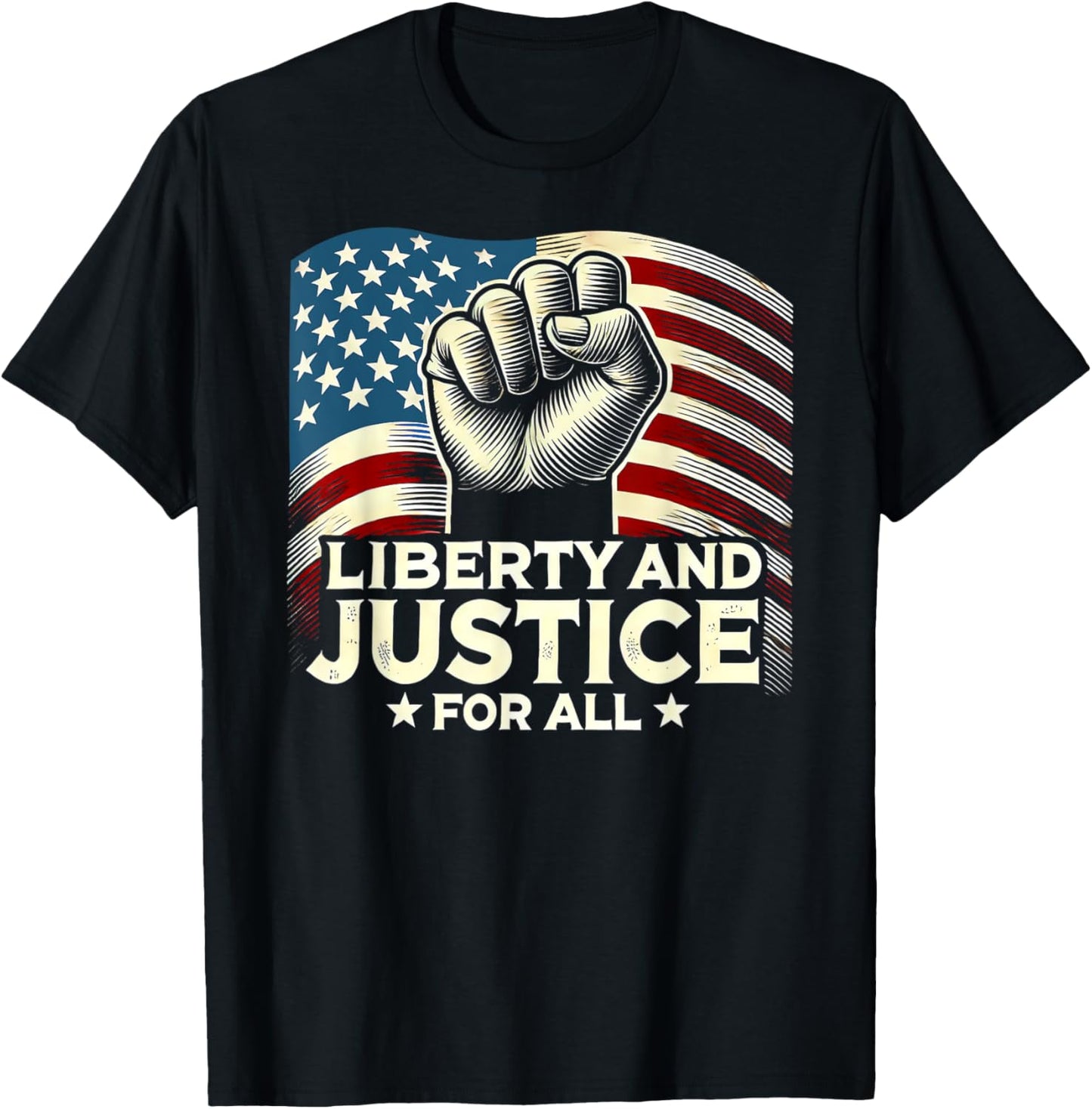 Liberty and Justice for all patriotic T-Shirt - T-Shirt | Black