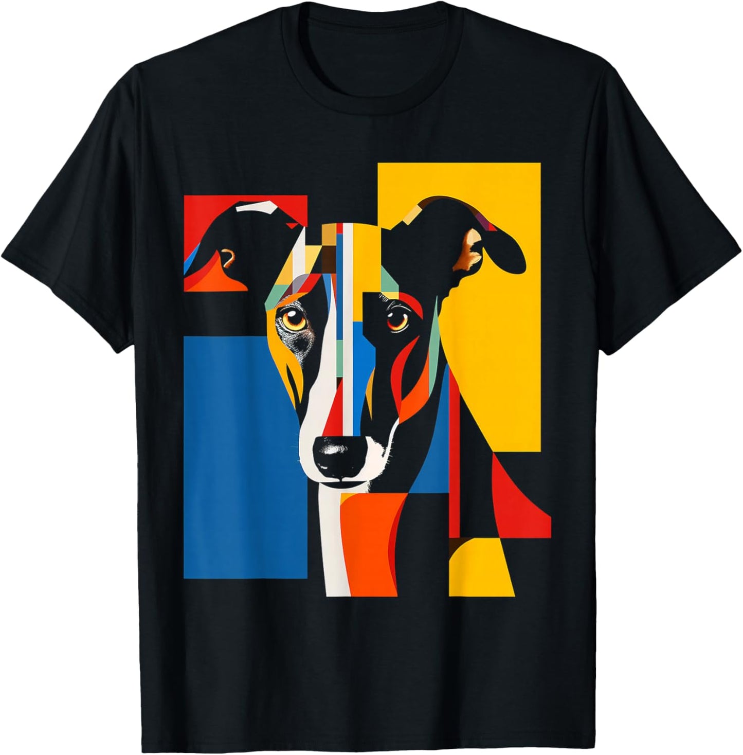 Greyhound Graphic Pet Artwork Dog Greyhound Women Kids T-Shirt - T-Shirt | Black