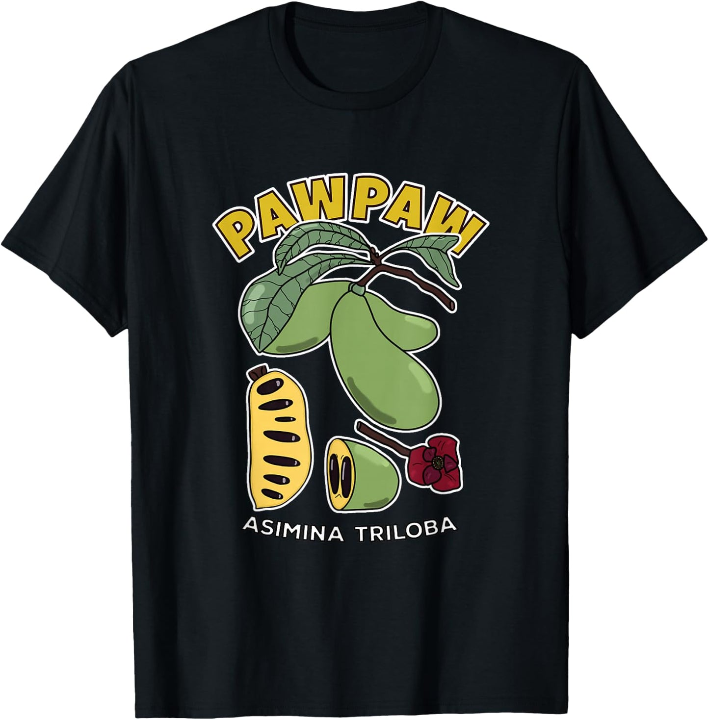 Pawpaw Fruit Tree Asimina Triloba T-Shirt - T-Shirt | Black