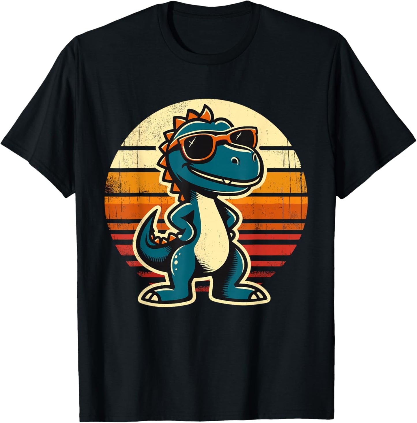 Dinosaur T-Rex Retro Funny Dinosaur T-Shirt - T-Shirt | Black