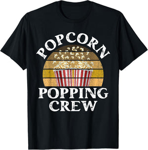Popcorn Lover Girls Women Men Popping Crew Funny Popcorn T-Shirt - T-Shirt | Black