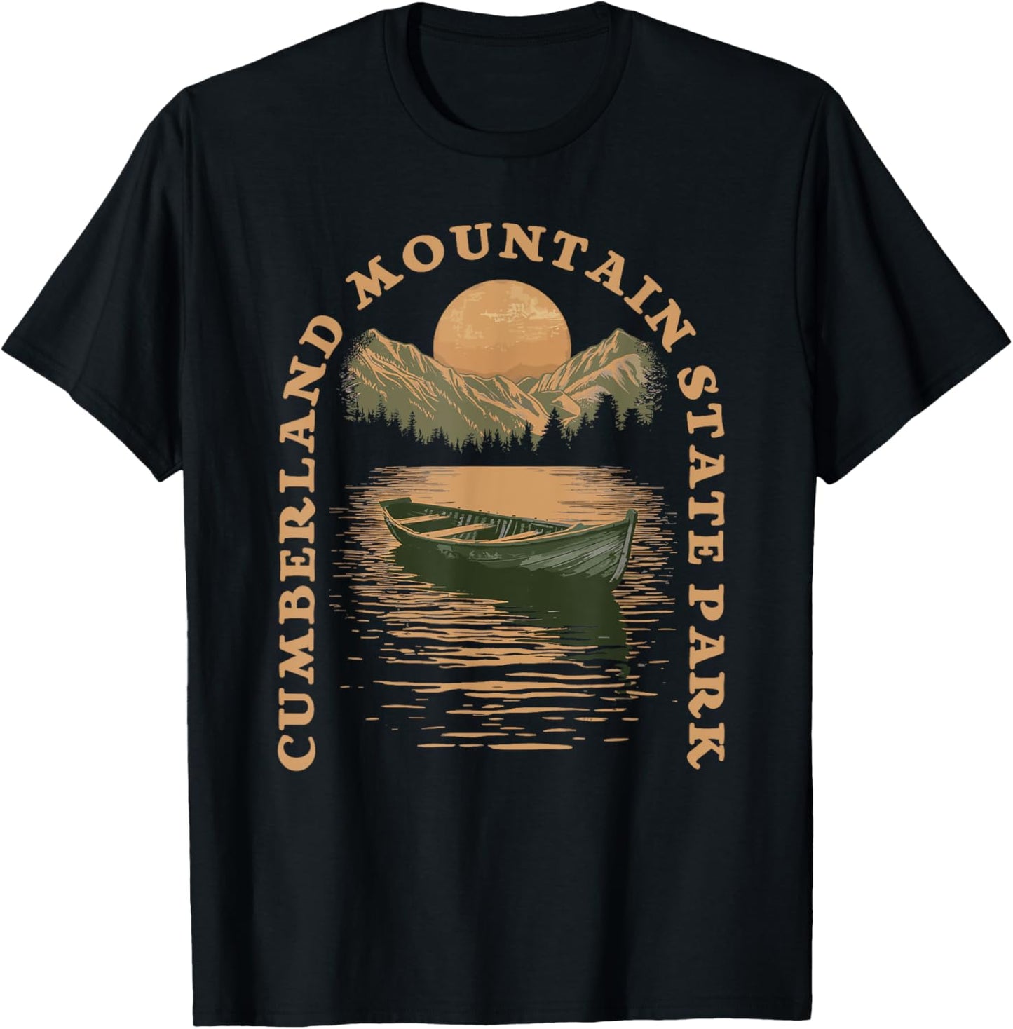 Cumberland Mountain State Park Boat Lake Retro Vintage T-Shirt - T-Shirt | Black