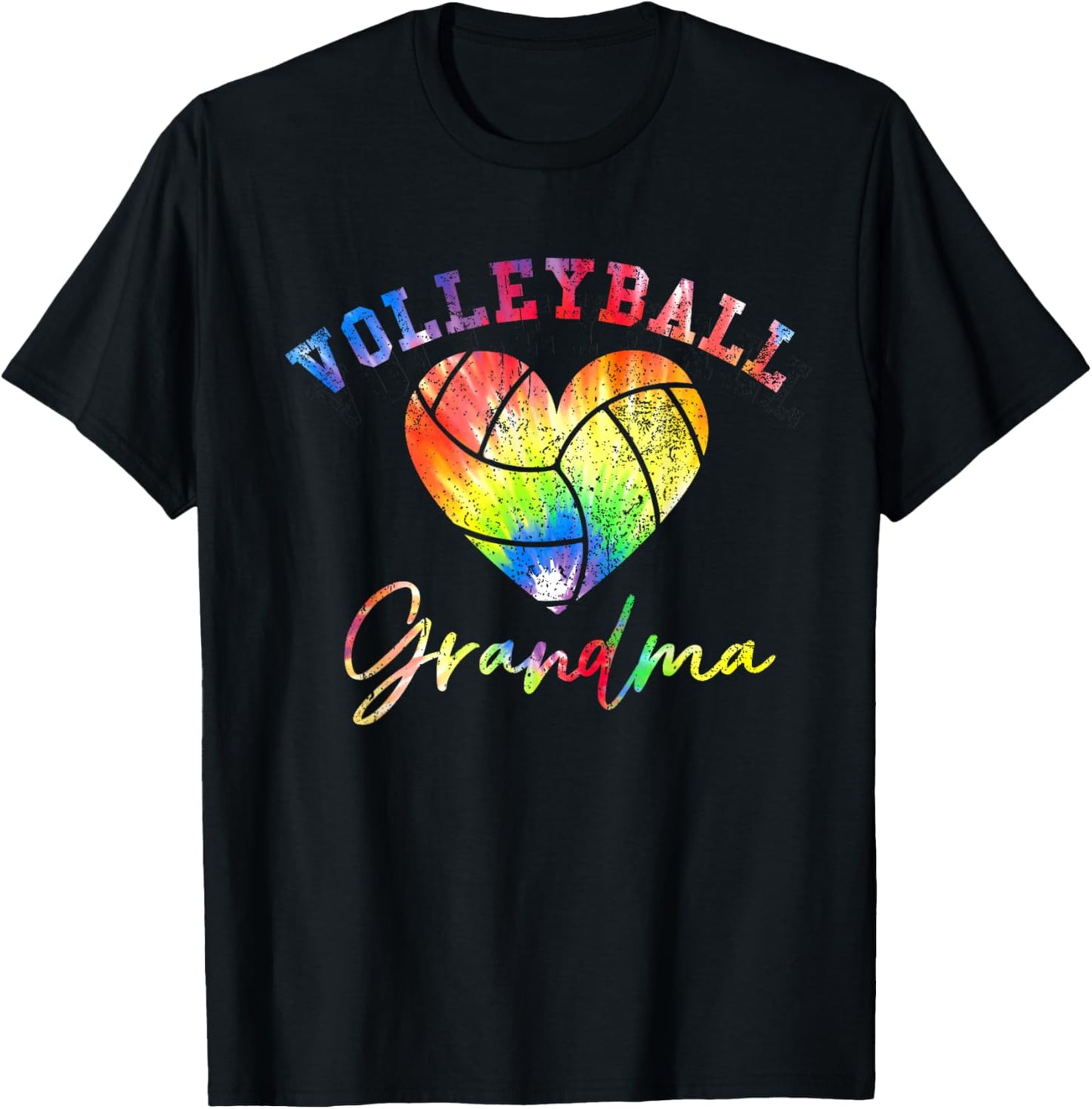 Volleyball Grandma Tie dye T-Shirt - T-Shirt | Black