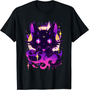 Yami Kawaii Devil Cat Creepy Cute Pastel Goth Japanese T-Shirt - T-Shirt | Black