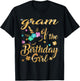 Gram of The Birthday Girl Unicorn Grandma T-Shirt - T-Shirt | Black