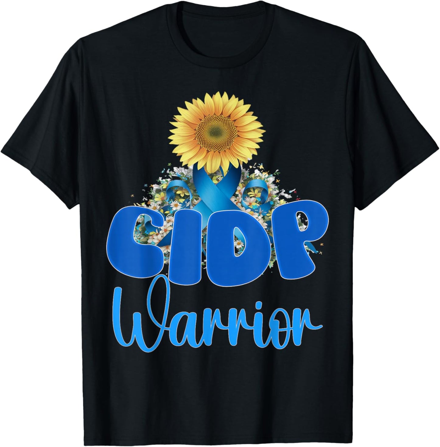 CIDP awareness sunflower T-Shirt - T-Shirt | Black
