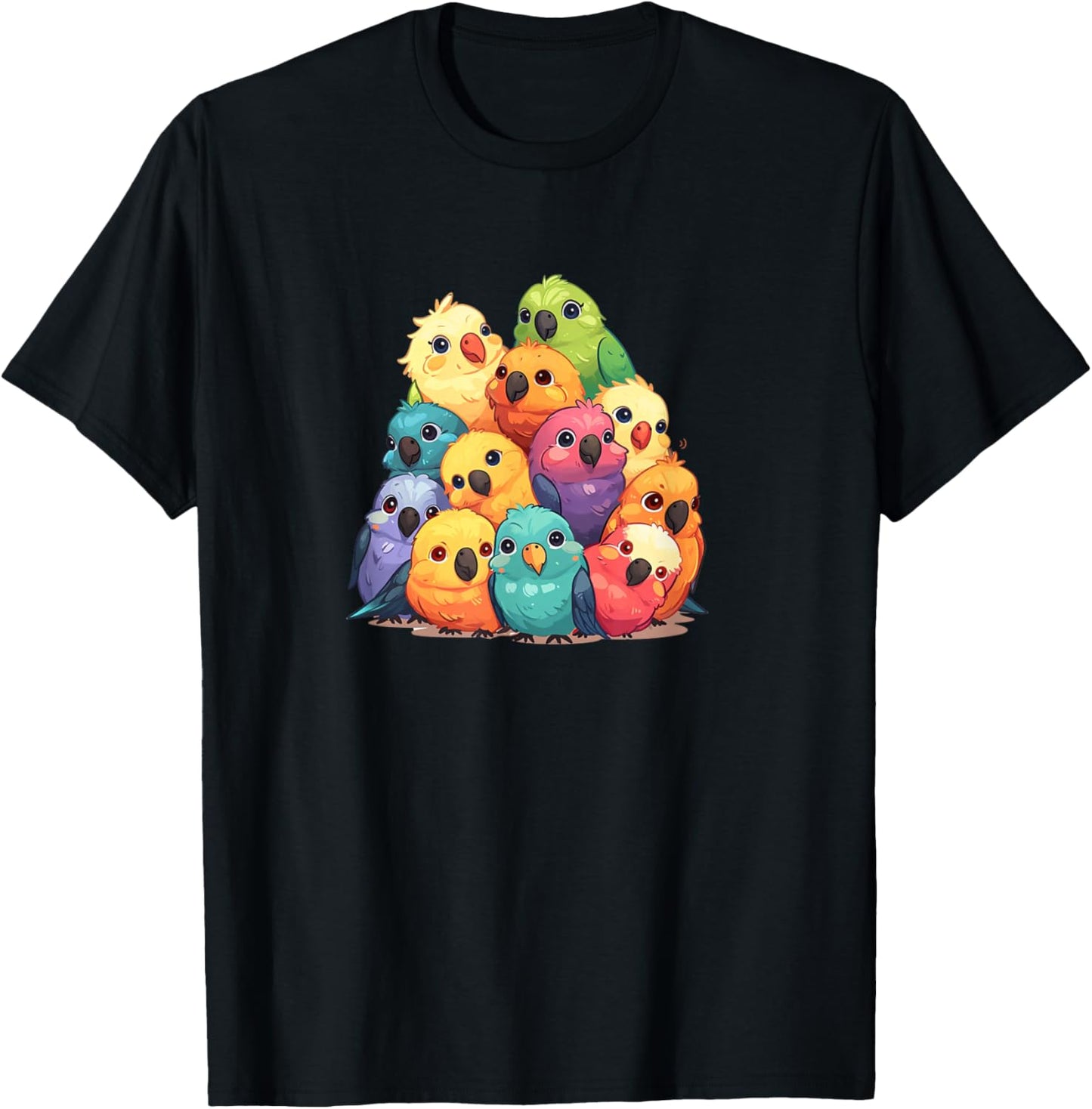 Cute Kawaii Pastel Cockatiel Parakeet Bird Boys Girls Kids T-Shirt - T-Shirt | Black