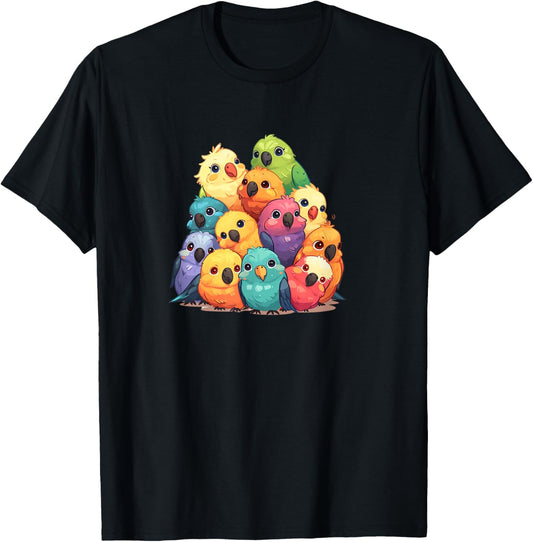 Cute Kawaii Pastel Cockatiel Parakeet Bird Boys Girls Kids T-Shirt - T-Shirt | Black