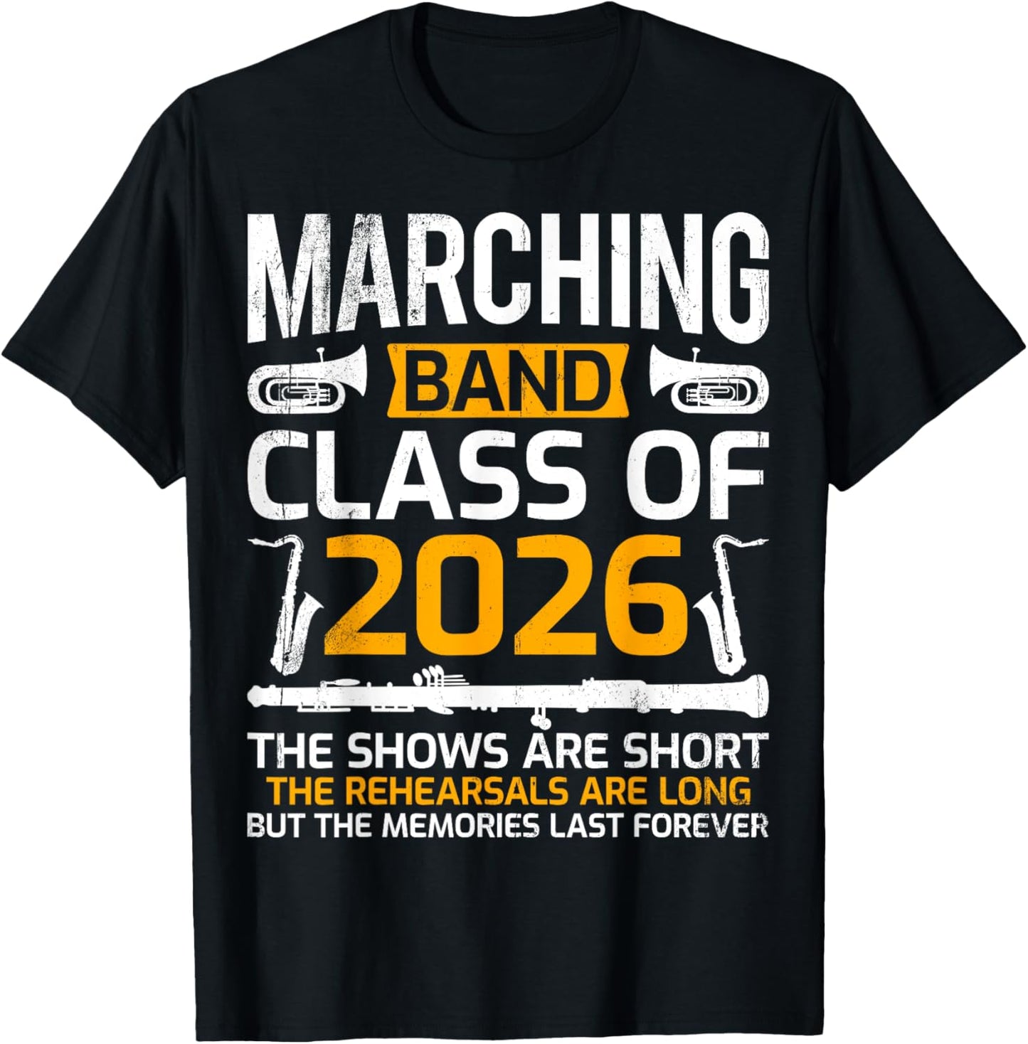 Marching Band Class of 2026 Music Senior Graduation Gifts T-Shirt - T-Shirt | Black